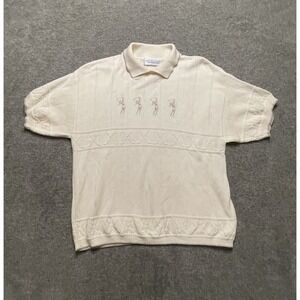 Vintage Chelsea Gardens Embroidered Sweater Golf Women's Large Preppy Old Money
